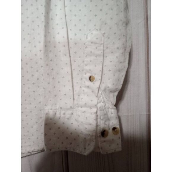 Wrangler Shirt Men's Large White Tan Button Front Rodeo - Picture 5 of 8